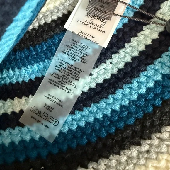 *LAST ONE!* G/FORE Blue and White Brimmed Striped Crochet Bucket Hat BNWT